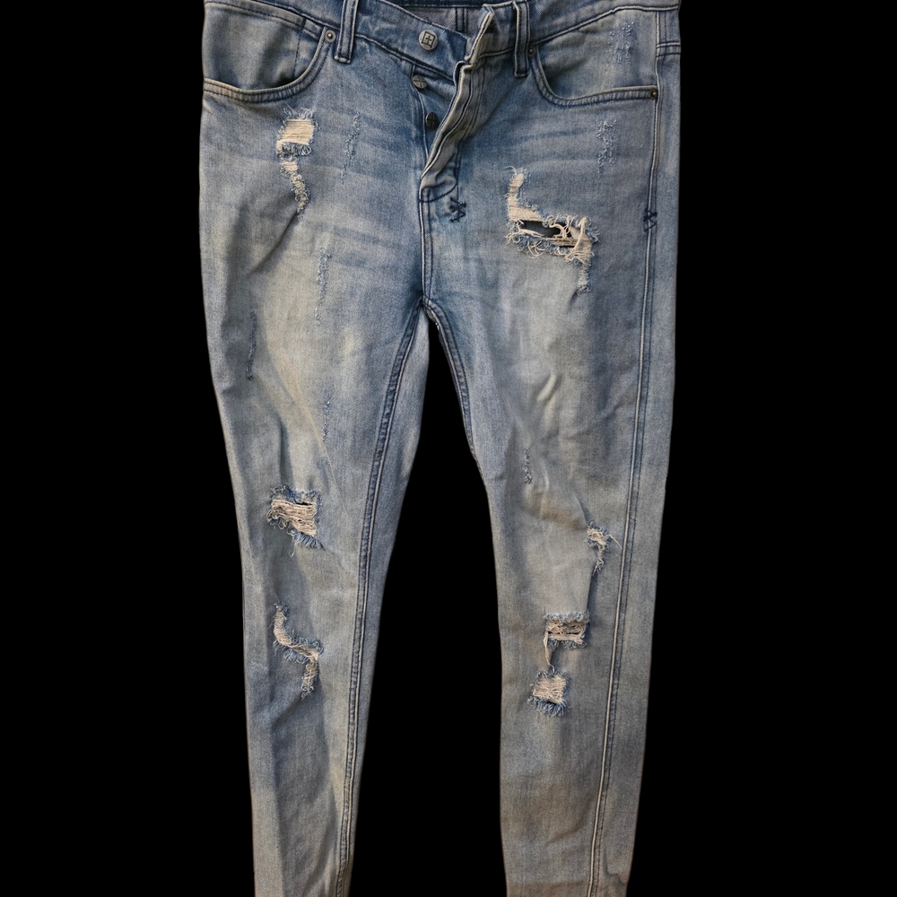 Men's Distressed Blue Ksubi Jeans